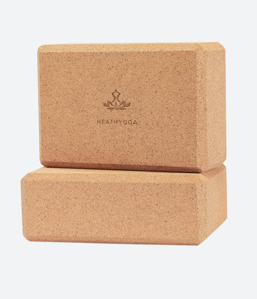 Heathyoga Yoga Block (2 Pack) & Strap Set